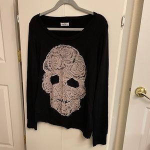 Lauren Moshi Skull Pullover Sweater Sweatshirt Top XS EUC